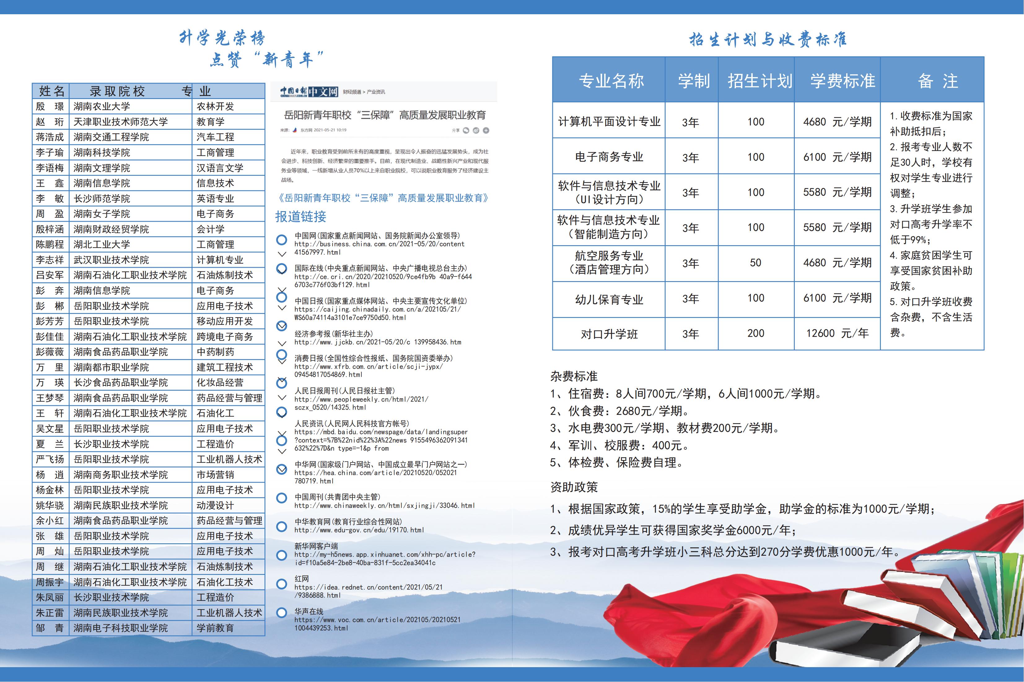 岳阳市新青年职业技术学校,岳阳软件与信息服务,计算机应用招生